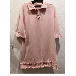 Pink shirt mini dress